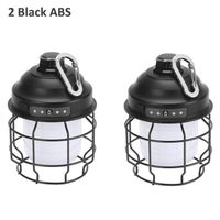 Lampes camping,Mini lanterne LED en métal,Rechargeable,batterie 3600mAh,3 Modes d'éclairage,pour Camping,randonnée en - 2 black ABS
