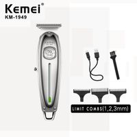 sans boîte Kemei 1949 – tondeuse à cheveux professionnelle, rasoir électrique sans fil en métal pour hommes,