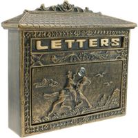 Boîte aux lettres rétro antique vintage fonte coloré oxyde pour mur - BZ08200