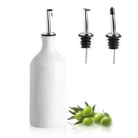 SWEEJAR Huilier Et Vinaigrier Céramique 500 ML Bouteille Huile Olive et Vinaigre Avec Deux Bec Verseur - Blanc