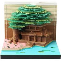 Bloc-notes 3D 2025, Calendrier 3D En Forme De Cabane Dans Les Arbres, Sculpture, Cadeau, Bloc-notes, Lumières LED Avec Notes