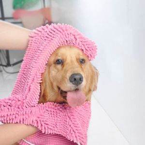Serviette De Bain Sèche Longue Chenille Pour Chien Serviette
