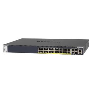 SWITCH - HUB ETHERNET  Switch réseau RJ45 NETGEAR 24 ports Gigabit POE+ manageables NIV3 + 2 x 10 Giga + 2 SFP+ - GSM4328PB