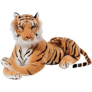 PELUCHE Peluche - Tigre brun - Grande taille 45cm - Lavable à 30°C - Réaliste - Très jolie - 100% polyester
