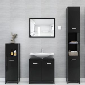 Meuble De Salle De Bain Agathe 1 Vasque 1 Miroir 1 Colonne Wenge Cdiscount Maison