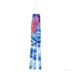 CERF-VOLANT Manche à air carpe japonaise - COLAXI - Streamer drapeaux de poisson - Blanc - Mixte - 140cm