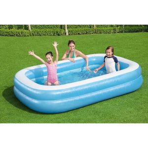 PATAUGEOIRE Piscine gonflable rectangulaire Bestway 262 x 175 x 51 cm - Bleu et blanc - Pour enfant - Utilisation extérieure