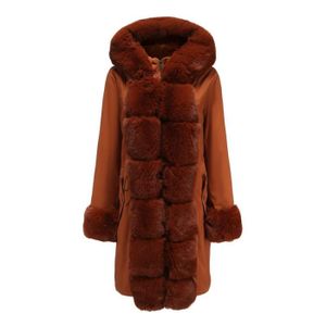 Manteau Long Femme En Fausse Fourrure Avec Capuche - Doublure Fourrure - Neuf Avec étiquettes - Style Rétro Hiver