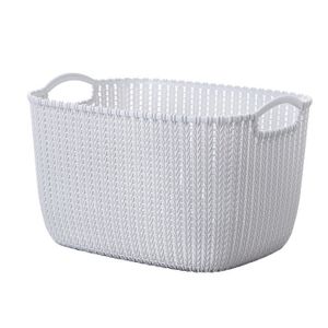 résine osier Panier à Linge en Rotin Look Grand doublé Linge Vêtements Panier Poubelle Avec Couvercle