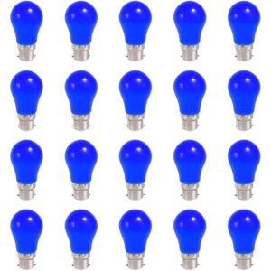 AMPOULE - LED Paquet de 20 ampoules LED B22 bleues, lampes A50 e