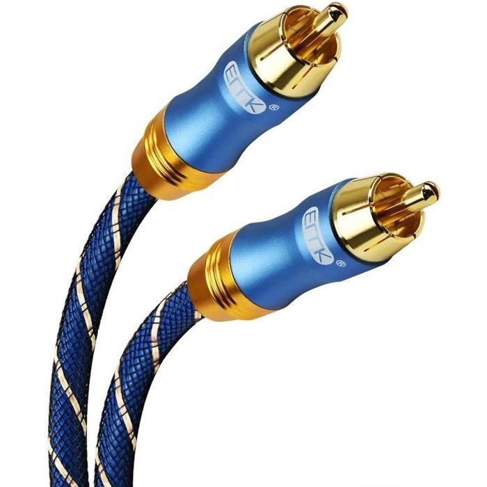 Câble coaxial audio numérique, HiFi 5.1 SPDIF RCA vers RCA mâle vers mâle,  pour câble audio numérique et vidéo composite (taille : 1,5 m) : :  High-Tech