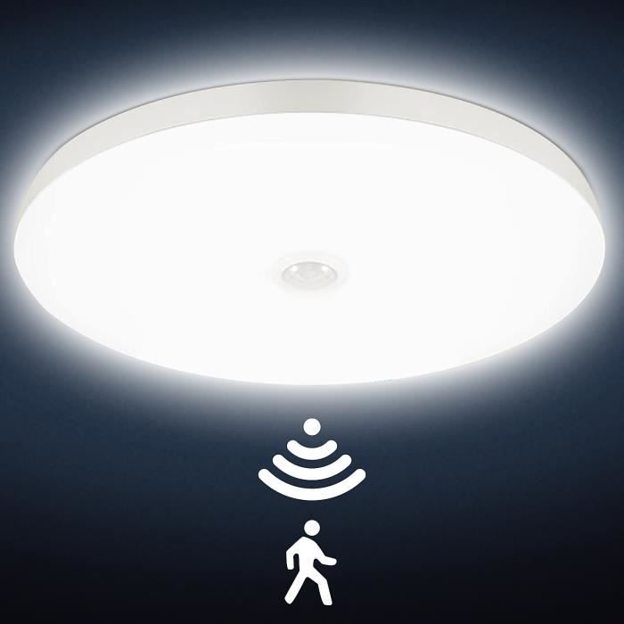 Plafonnier LED à détecteur de Mouvement sans Fil à Piles Salle de Bain  Eclairage Lampe de Plafond pour Escalier,[S496] - Cdiscount Maison