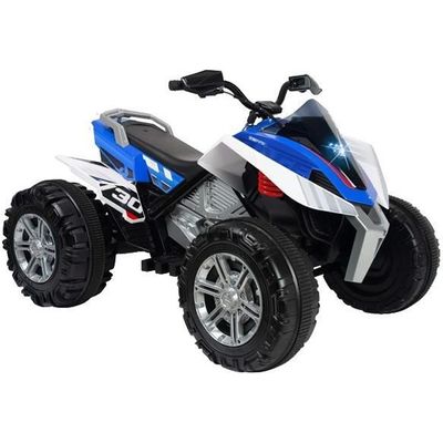 Vehicule a batterie quad Rageboys 12V 118 cm bleu blanc INJUSA Mixte Exterieur Electrique Cdiscount Jeux Jouets