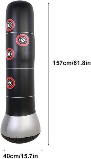 Sac De Frappe Sur Pied Réglable 120-160 Cm – Punching Ball Avec Ressort Et Base Stable Pour Adultes Et Enfants, Idéal Boxe Et Fitness