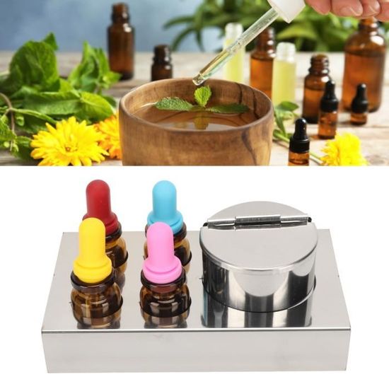 Lot De 5 Flacons En Verre Jaune Avec Compte-gouttes - Pour Huiles Essentielles - Neuf