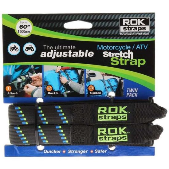 Sangles ROK stretch noir-bleu-vert 25mm