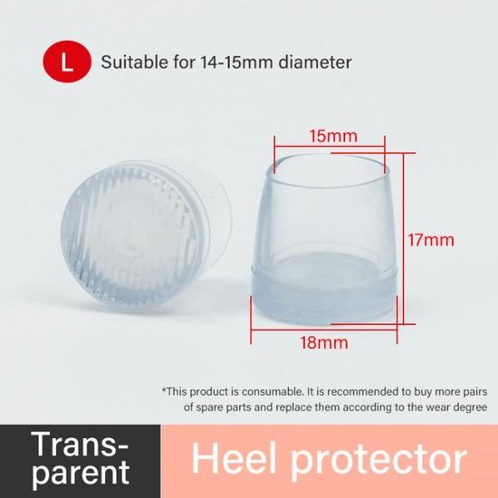 10 Paires De Protège-talons Transparents - PVC - 3 Tailles (S, M, L) - Pour Talons Hauts, évite L'enfoncement Dans L'herbe, Les Fissures - 9