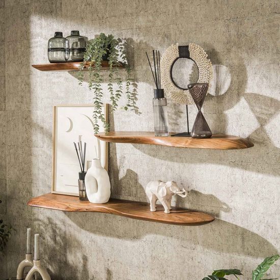 Étagère D'angle 3 Niveaux En Acacia Massif - Meuble De Rangement Design Et Tendance Pour Salon Ou Chambre - 1