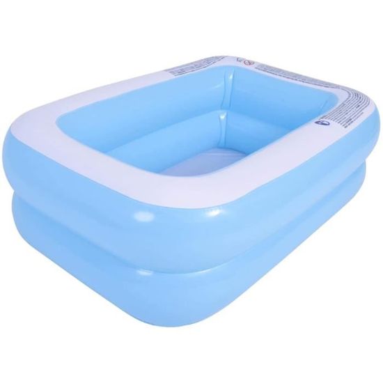 Piscine Gonflable Rectangulaire 210x135x60 Cm – 3 Chambres à Air – Pour Enfants Et Adultes – Jardin, Terrasse Ou Intérieur