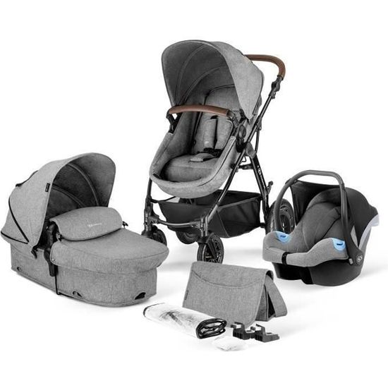 KINDERKRAFT Poussette combinée Trio MOOV - Multifonctions - Gris Foncé