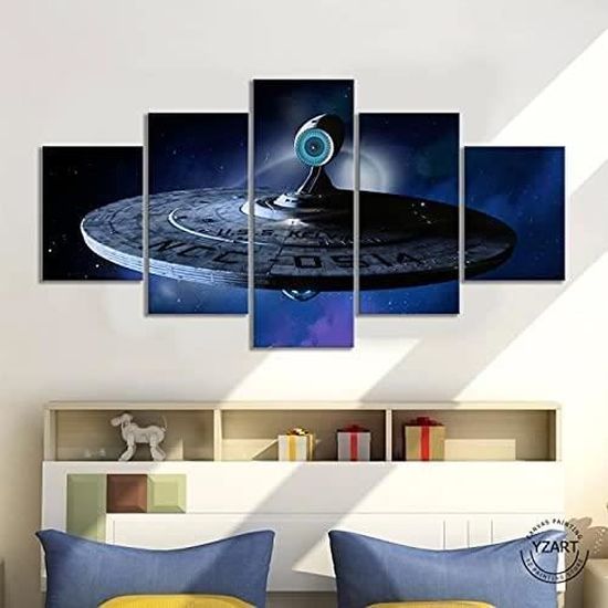Tableau Décoratif Sur Toile 50x70 Cm - Vitrail Star Trek - Neuf - Décoration Geek & SF