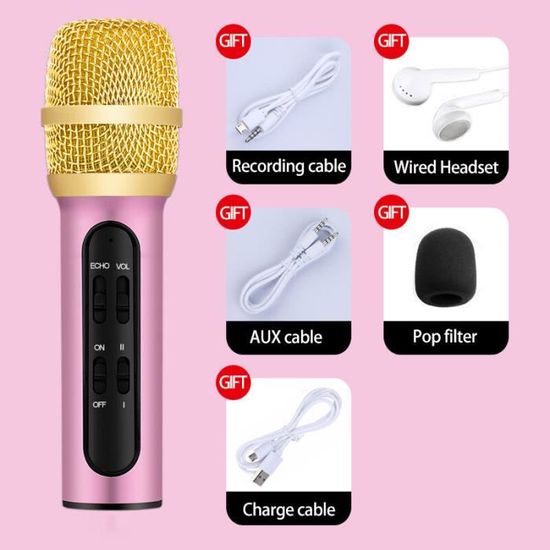 Or Portable 3.5mm Stéréo Studio Micro KTV Karaoké Mini Microphone Pour Téléphone Portable