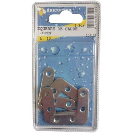 Lot De 4 Équerres De Cadre 60x60 Mm - Acier Zingué - Pour Portes, Fenêtres