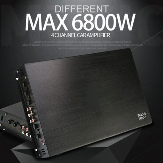 Amplificateur Voiture WYYHAA 6800W 4 Canaux - Puissance Stéréo Pour Haut-parleurs Et Subwoofer