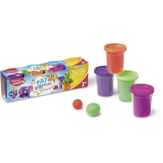 Achat Pâte à modeler MAPED CREATIV - 4 pots, Couleurs FANCY en gros
