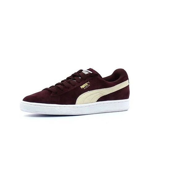 PUMA Baskets Suede Classic Femme Rouge Bordeaux et Blanc