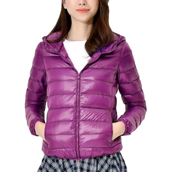 Doudoune femme - ECELEN - Doudoune légère à capuche - Coupe slim - Grande taille - Manteau d