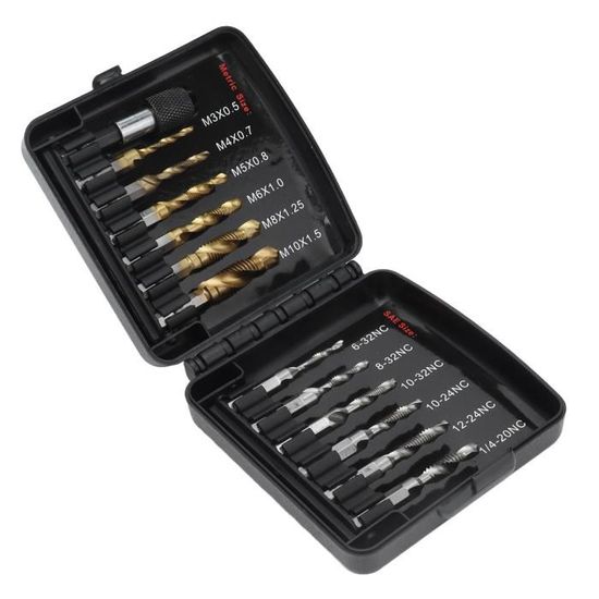 Foret-taraud Combiné M5 X 0.8 - Queue Hexagonale 1/4" - Acier Haute Vitesse 4341 - Pour Perçage Et Taraudage - 2