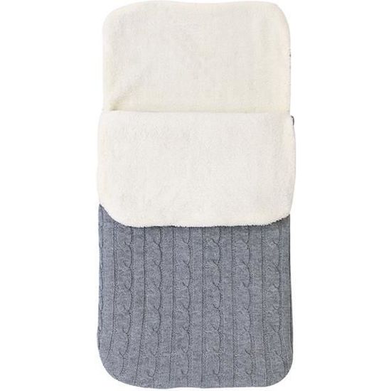 XJYDNCG Nid d'ange - Couverture de réception tricotée pour bébé - Convient pour 0-6 mois - gris 15