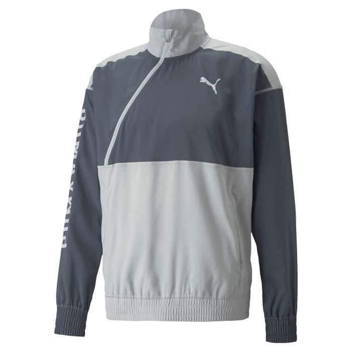 PUMA - Veste de sport Train Logo - technologie DRYCELL - blanc et gris - homme