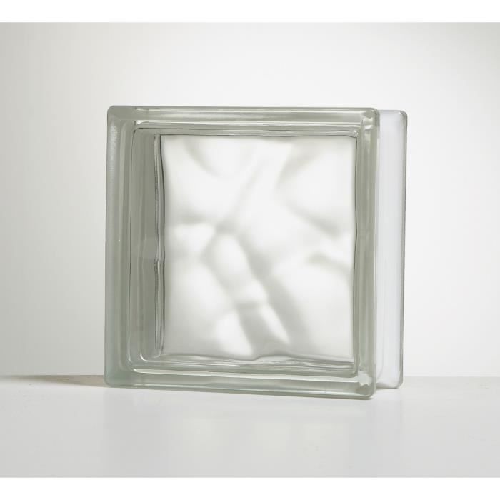 Brique de verre, transparent ondulé brillant