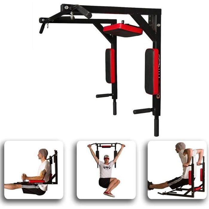 Fitness-Barre de Traction Murale-Chaise Romaine Murale - Barre de Traction