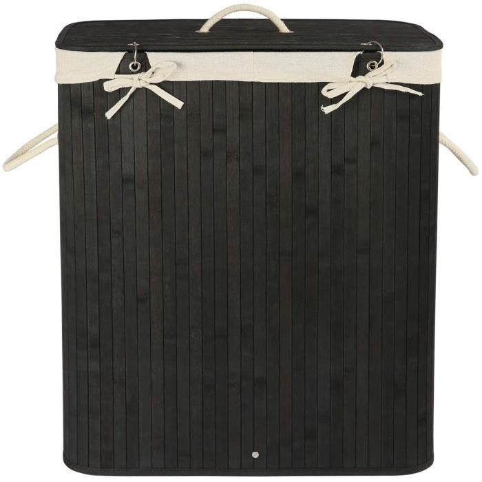 Edaygo Panier à Linge, Corbeille à Linge 100 l, carré, Noir