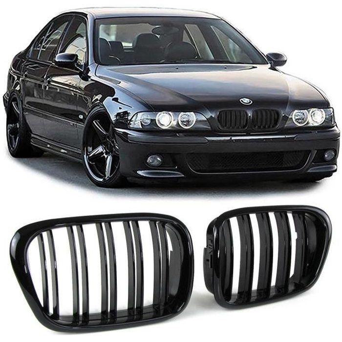 2 GRILLE DE CALANDRE NOIR BRILLANT PIANO BMW SERIE 5 E39 PHASE 1 ET 2 1995 A 5/2003