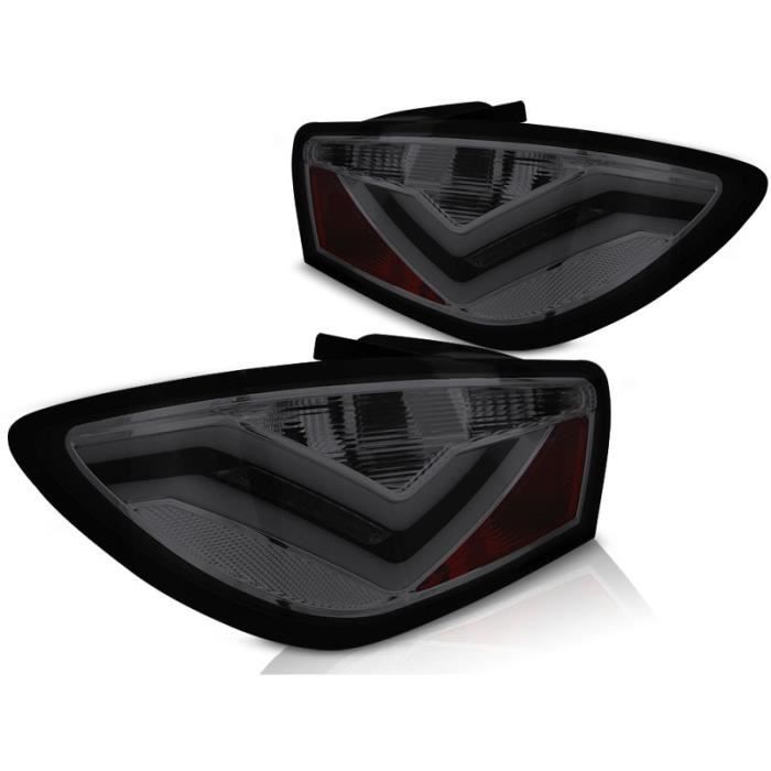 Paire de feux arriere Seat Ibiza 6J 3 portes 08-12 led LTI rouge fume (E23)