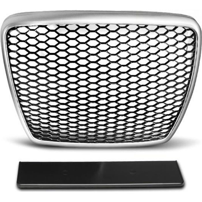 Grille de calandre Audi A6 C6 09-11 look RS argent noir (U15)