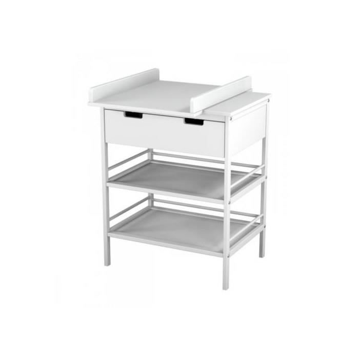 Meuble a langer 2 Etageres 1 Tiroir - Blanc
