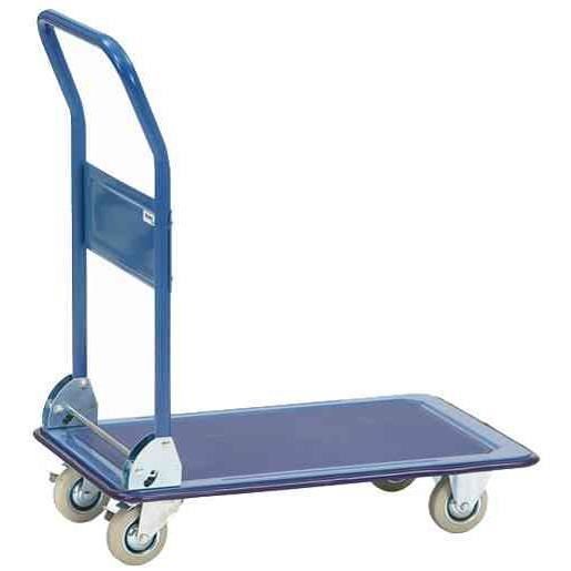 Chariot rabatable à plate-forme 92 x 63 cm en tôle d'acier 250 kg roue 125 mm