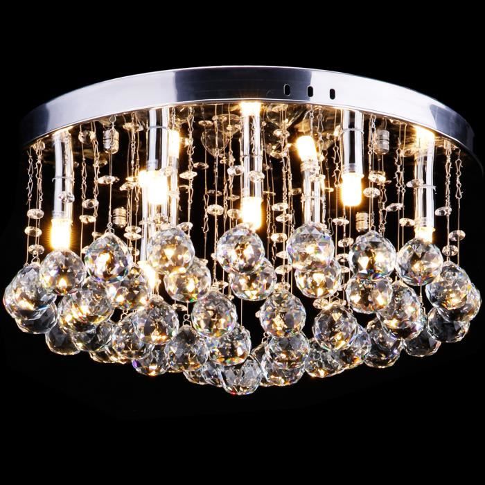 CCLIFE Lustre en cristal - 9 x G9 douille - Ø 45 cm