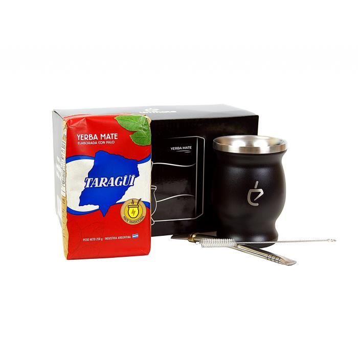 Un Mate Original set de thé yerba mate - Taragui 250g + inox calebasse + bombilla + brosse