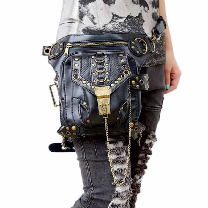 FiveloveTwo Punk Tactique Goutte Jambe Bras Sac Pack Ceinture Imperméable pour Randonnée Camping Vélo Sport en Plein Air Sacs Ban