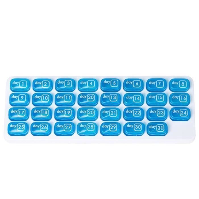 1 pc boîte à pilules mensuelle en plastique Portable 31 compartiments étui à distributeur tablette pour les OUTILLAGE DE CAMPING