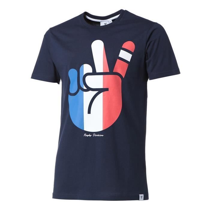 RUGBY DIVISION T-shirt col rond Tchuss - Homme - Bleu Marine