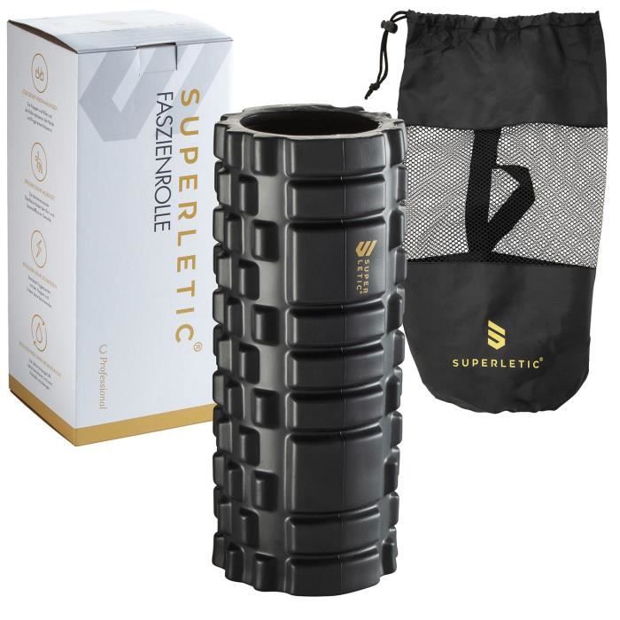 Rouleau de massage - Capital Sports Botond - 3 x14 x14 cm - 3 zones de massage picots - Noir