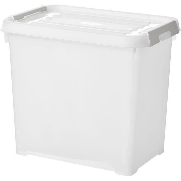 CURVER - Handy box - Plus 9L + clips gris avec couvercle 100% recyclée