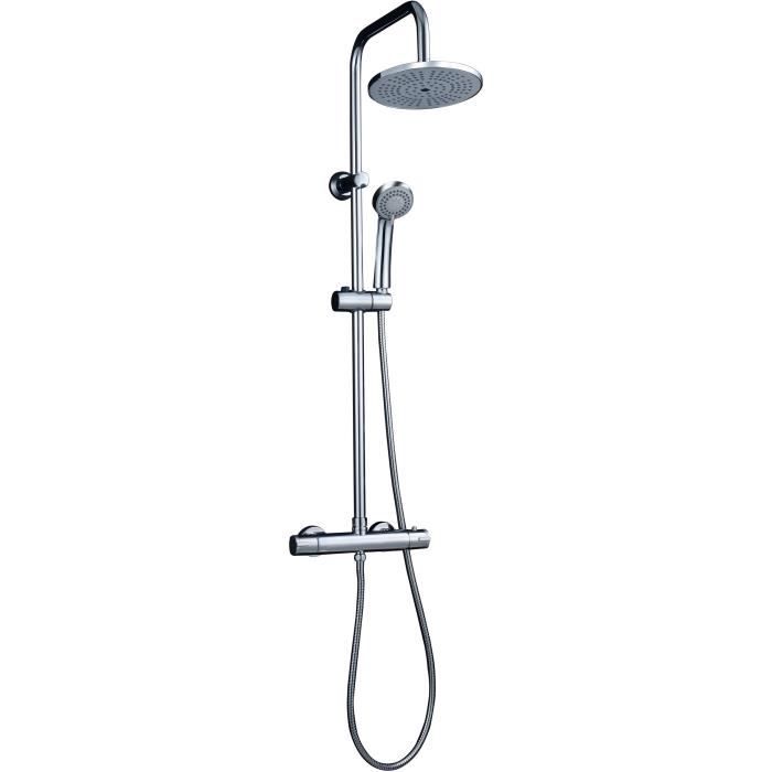 ESSEBAGNO TARGET COLONNE DE DOUCHE THERMOSTATIQUE CHROME Colonne de douche chroméeTube rond hauteur 980mm